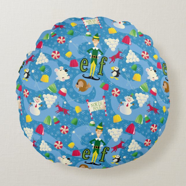 Buddy the Elf Cartoon Pattern Round Cushion (Front)