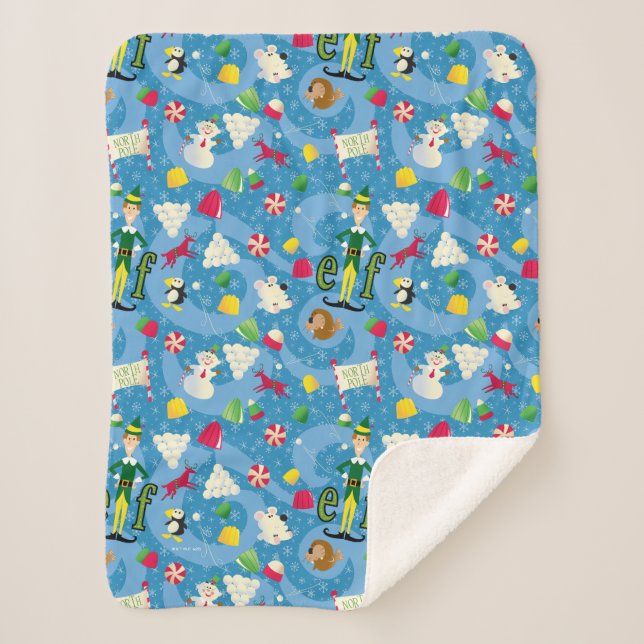 Buddy the Elf Cartoon Pattern Sherpa Blanket (Front)