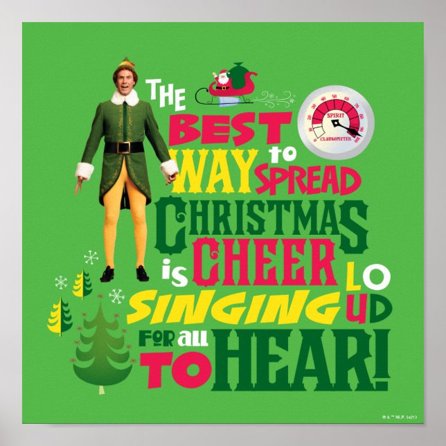 Buddy the Elf | Christmas Cheer Graphic Quote Poster (Front)