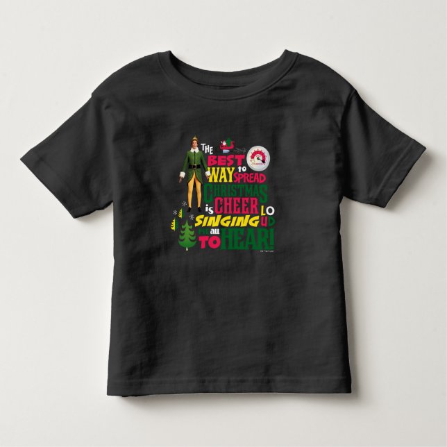Buddy the Elf | Christmas Cheer Graphic Quote Toddler T-Shirt (Front)