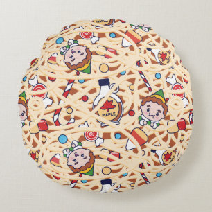 Buddy the Elf   Christmas Cheer Pattern Round Cushion