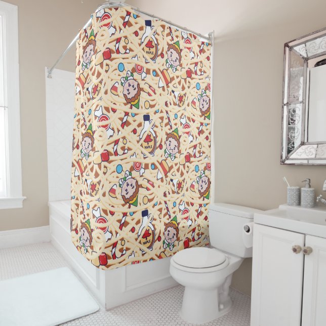 Buddy the Elf | Christmas Cheer Pattern Shower Curtain (In Situ)