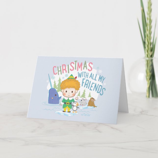Buddy the Elf Christmas With All My Friends Holiday Card (Front)