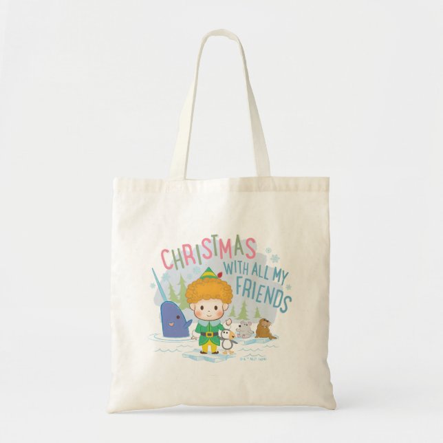Buddy the Elf Christmas With All My Friends Tote Bag (Front)