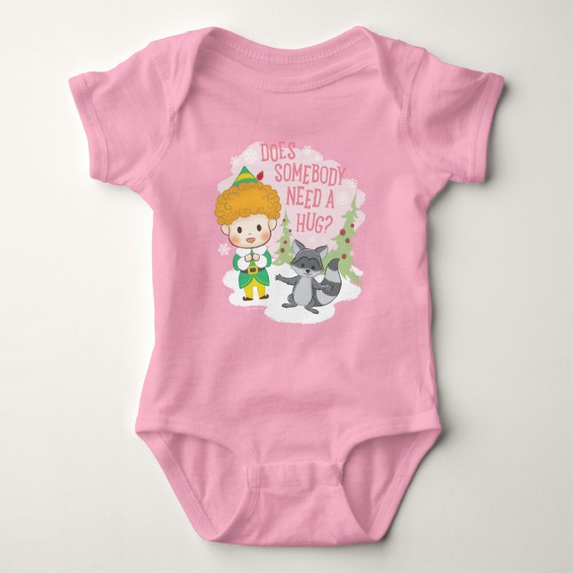 Buddy the Elf Does Somebody Need a Hug? Baby Bodysuit (Front)