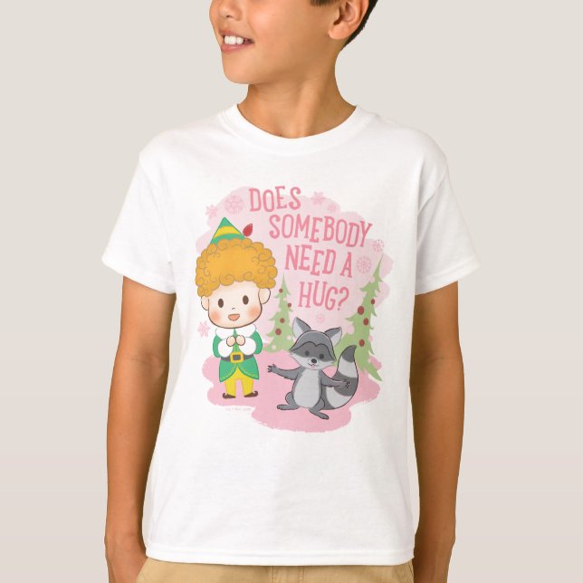 Buddy the Elf Does Somebody Need a Hug? T-Shirt (Front)
