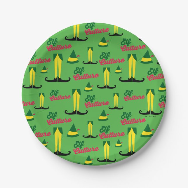 Buddy the Elf | Elf Culture Pattern Paper Plate (Front)