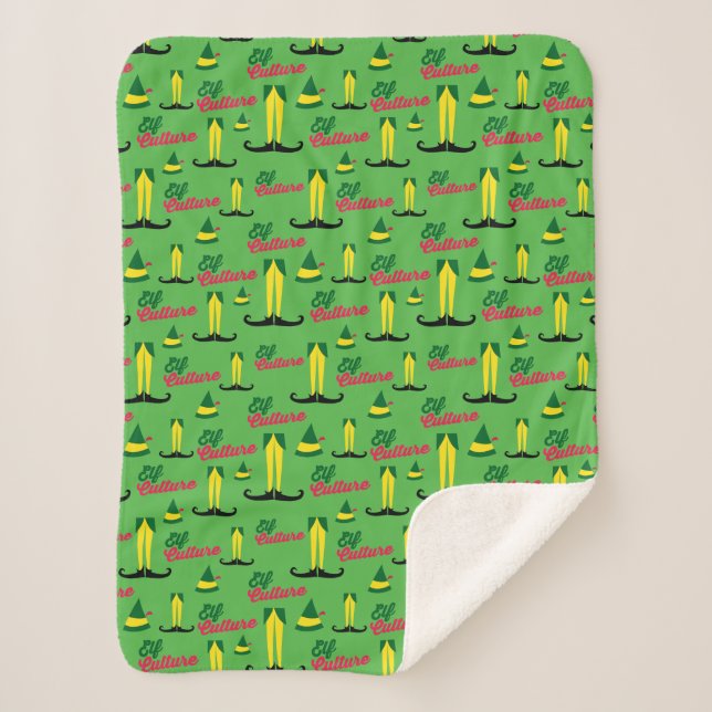 Buddy the Elf | Elf Culture Pattern Sherpa Blanket (Front)