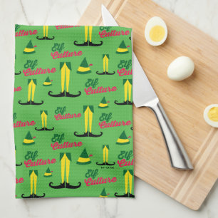 Buddy the Elf   Elf Culture Pattern Tea Towel