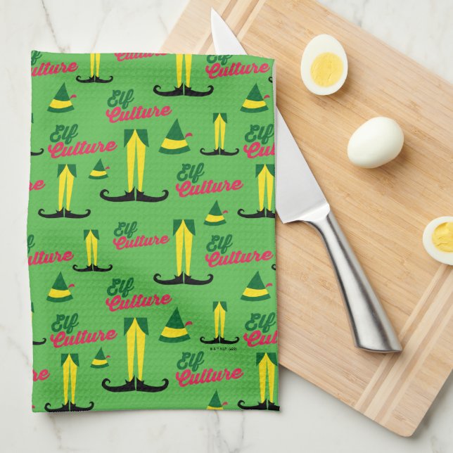 Buddy the Elf | Elf Culture Pattern Tea Towel (Quarter Fold)