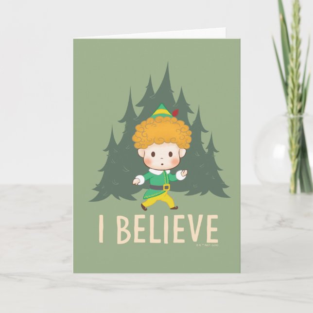 Buddy the Elf I Believe Holiday Card (Front)