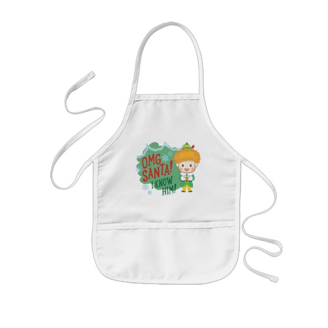 Buddy the Elf OMG Santa! I Know Him! Kids Apron (Front)