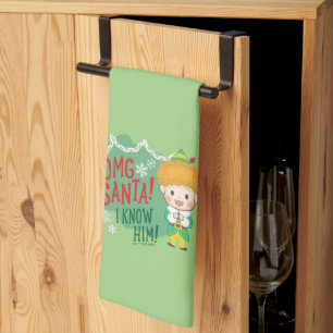 Buddy the Elf OMG Santa! I Know Him! Tea Towel