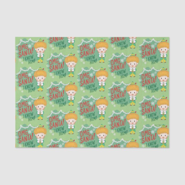 Buddy the Elf OMG Santa! I Know Him! Tissue Paper (Front)