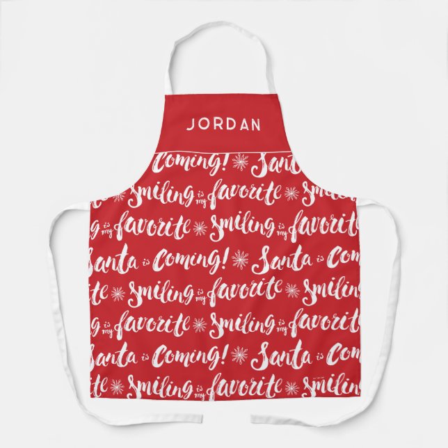 Buddy the Elf | Smiling is my Favourite Pattern Apron (Front)