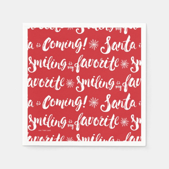 Buddy the Elf | Smiling is my Favourite Pattern Napkin (Front)