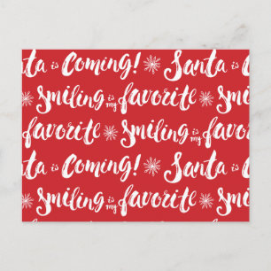 Buddy the Elf   Smiling is my Favourite Pattern Postcard