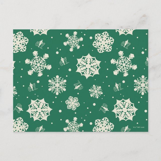 Buddy the Elf Snowflake Pattern Holiday Postcard (Front)