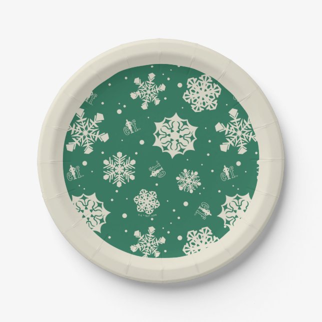 Buddy the Elf Snowflake Pattern Paper Plate (Front)