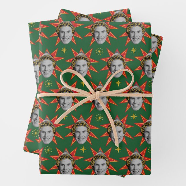 Buddy the Elf | Starburst Pattern Wrapping Paper Sheet (In situ)