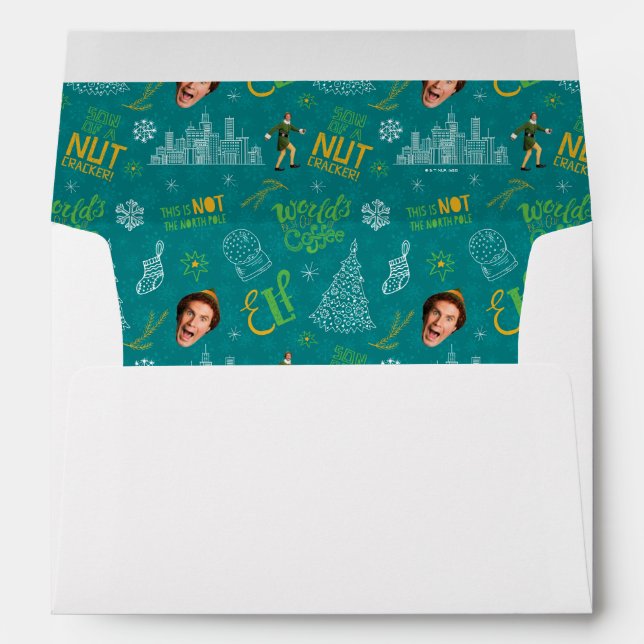 Buddy the Elf Teal Quote Pattern Envelope (Back (Bottom))