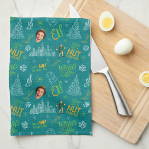 Buddy the Elf Teal Quote Pattern Tea Towel