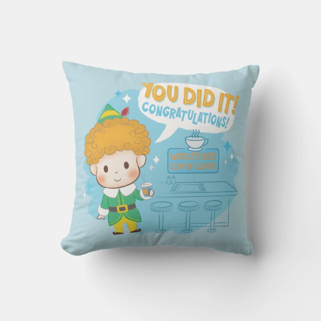 Buddy the Elf You Did It! Congratulations! Cushion (Front)