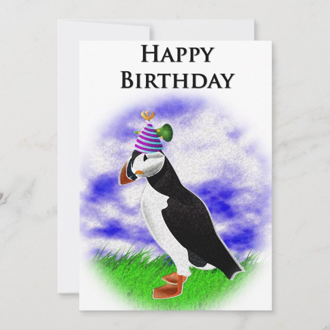 Buddy The Puffin Birthday Card (Front)