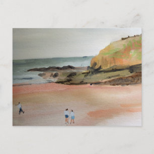 Bude, Cornwall, Beach, Suffolk, Coastal Art Postcard