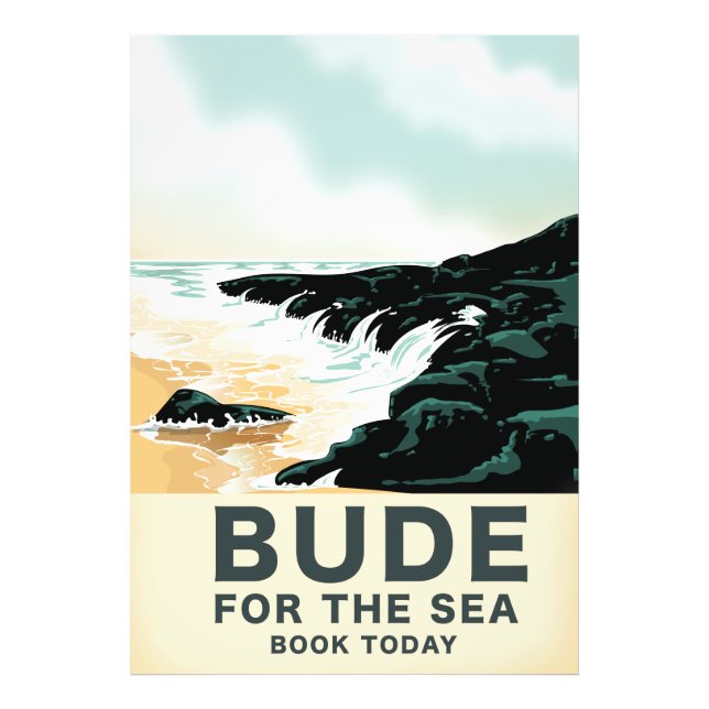 Bude Cornwall travel poster (Front)