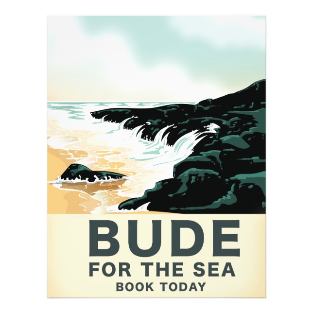 Bude Cornwall travel poster (Front)
