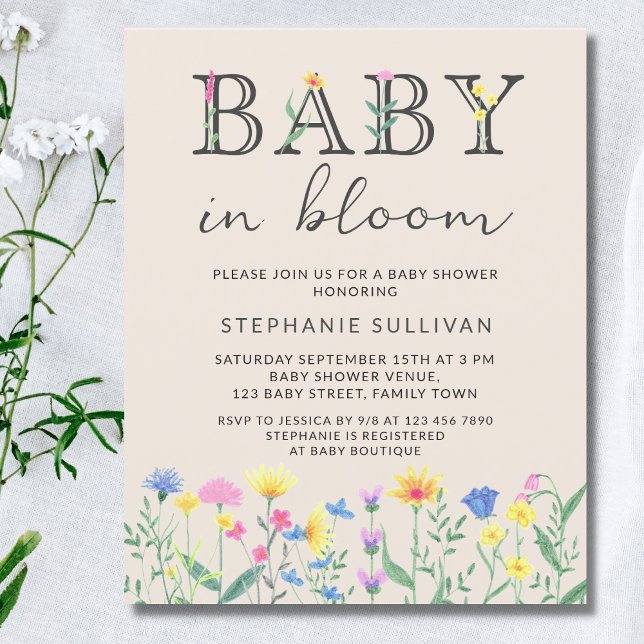 Budge Baby in Bloom Floral Baby Shower Invite  (Creator Uploaded)