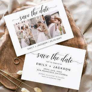 Budge Save the Date 3 Photo Elegant Modern Flyer