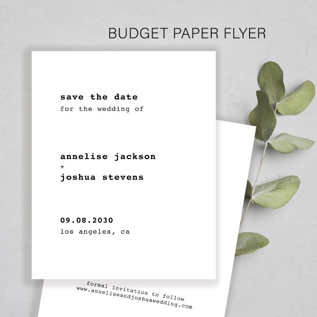Budge simple typography wedding save the date flyer (Creator Uploaded)