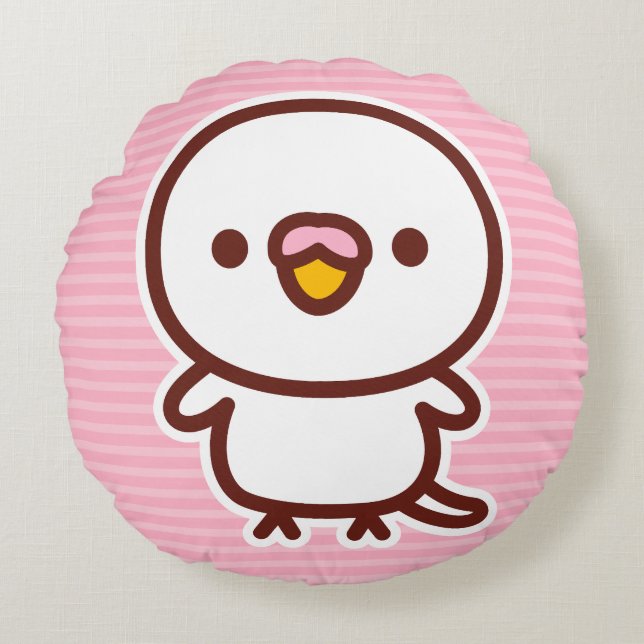 Budgerigar / Albino Round Cushion (Front)