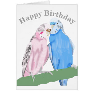 Budgerigar Editable Birthday Card