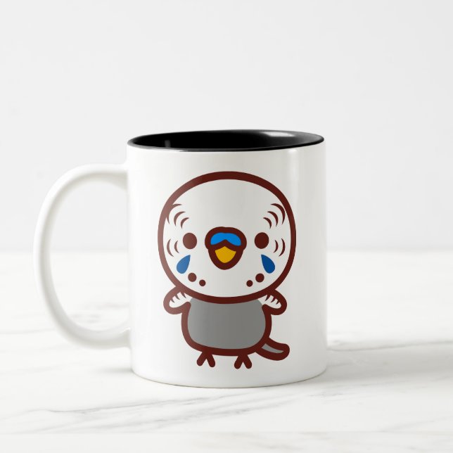 Budgerigar / Normal grey male Two-Tone Coffee Mug (Left)