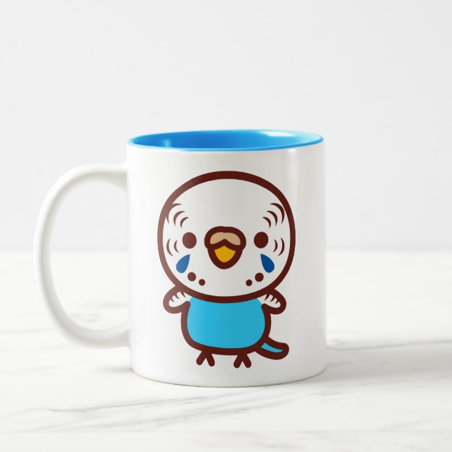 Budgerigar / Normal sky blue female Two-Tone Coffee Mug (Left)