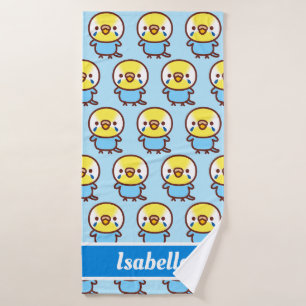Budgerigar / Pastel rainbow female Bath Towel