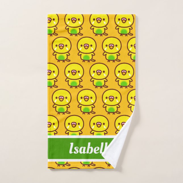 Budgerigar / Recessive pied budgie Hand Towel (Hand Towel)