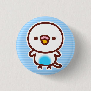 Budgerigar / Sky blue recessive pied 3 Cm Round Badge