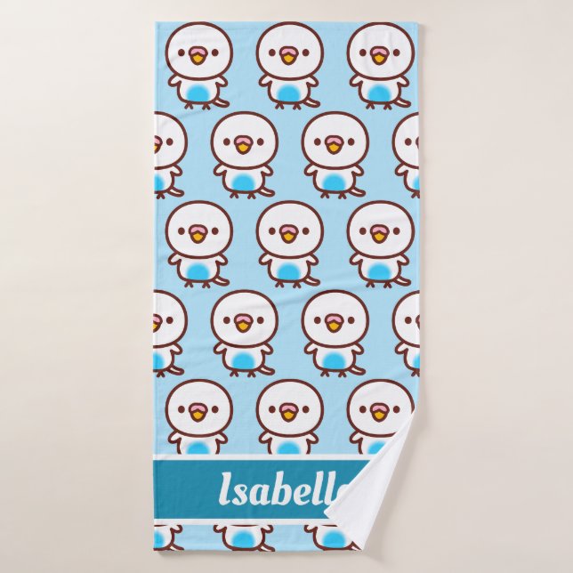 Budgerigar / Sky blue recessive pied Bath Towel (Bath Towel)