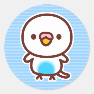 Budgerigar / Sky blue recessive pied Classic Round Sticker
