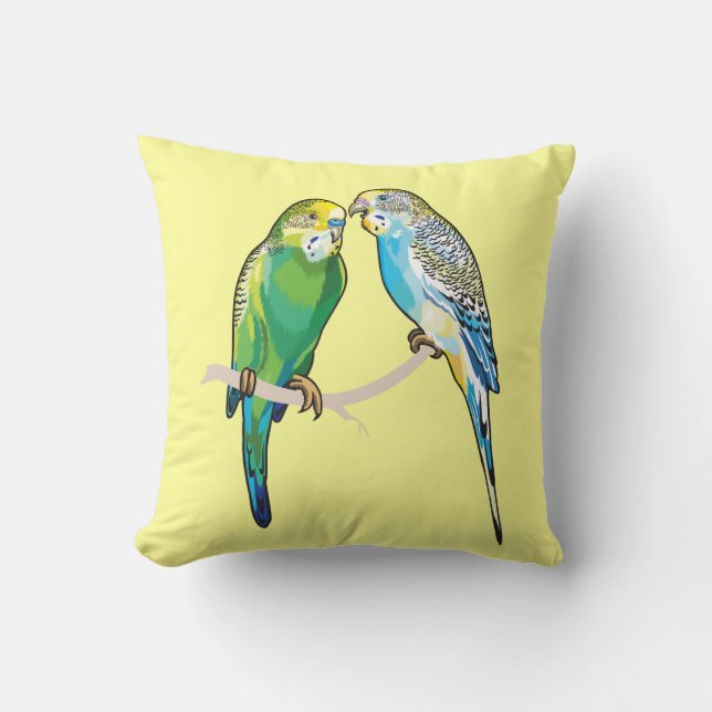 budgerigars cushion (Front)