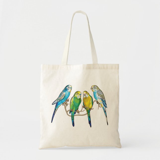 budgerigars tote bag (Front)