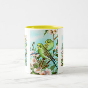 Budgerigars Two-Tone Coffee Mug