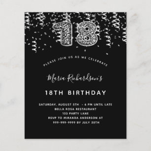 Budget 18th birthday black silver leopard party