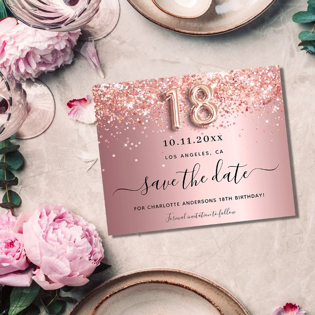 Budget 18th birthday blush pink save the date (Creator Uploaded)
