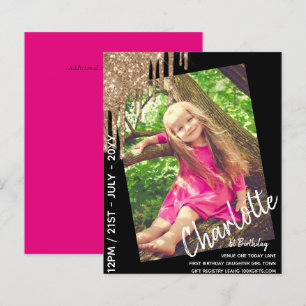 BUDGET 1st Birthday Girl One Today PHOTO Invite