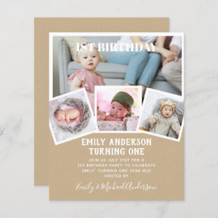 BUDGET 1st Birthday PHOTO Invite or THANK YOU